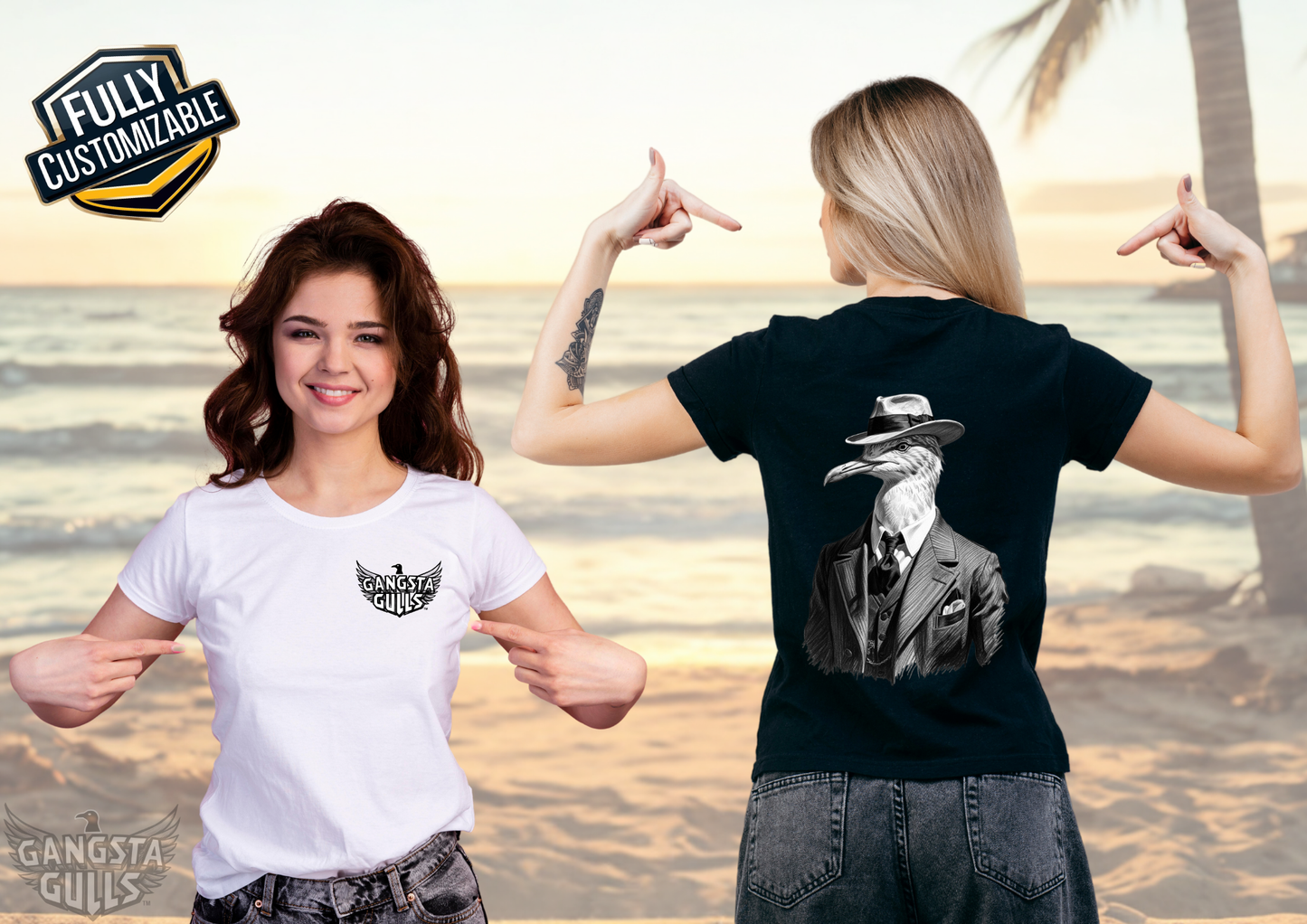 š¶ Gangsta Gulls⢠Fitted Womenās Tees