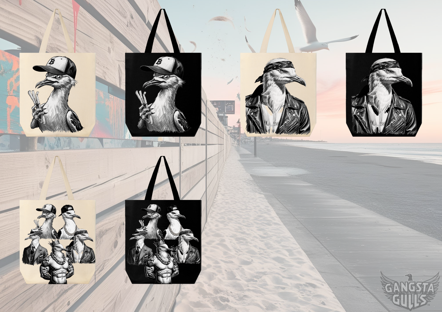 Gangsta Gull Custom Tote Bags 🛍️